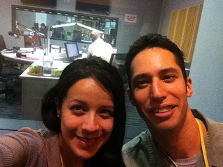 Daniela Fernandez and Joey Feinstein at WBEZ, before the interview. © Daniela Fernandez